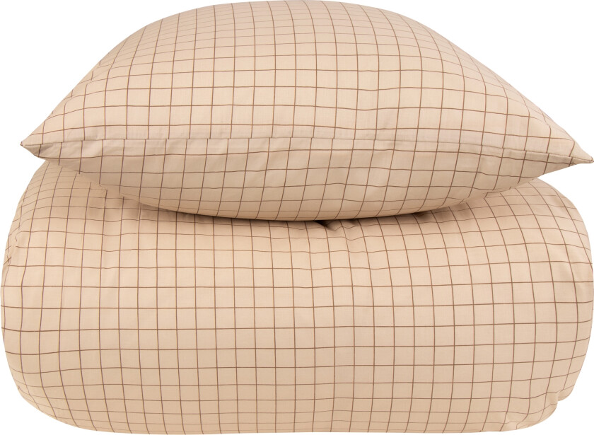 Sengetøy 100% bomull - 140x220 cm - Sandrutet sengesett - Nordstrand Home dynetrekk