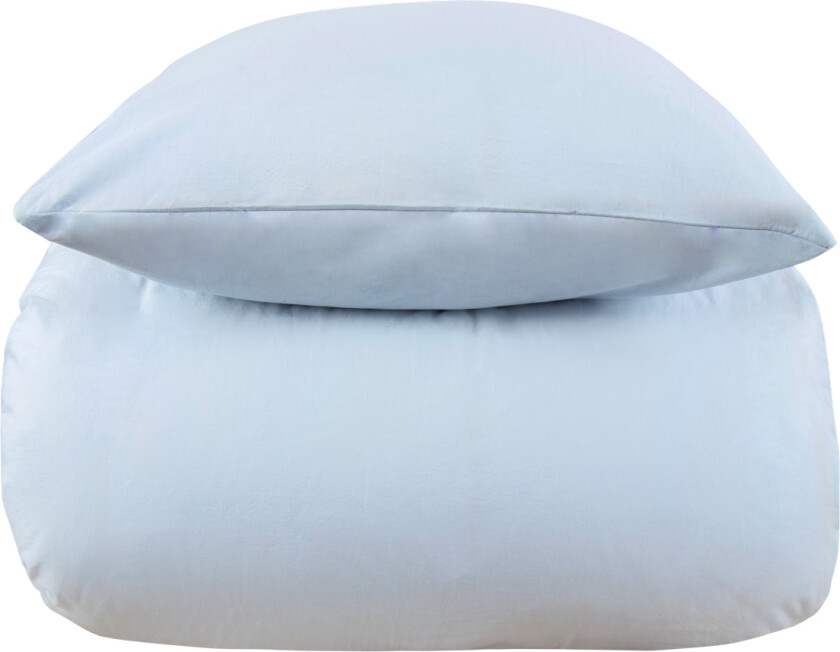 Steinvasket dobbelt sengetøy 200x200 cm - 100 % enzymvasket bomull - Fast blå - Nordstrand Home sengesett