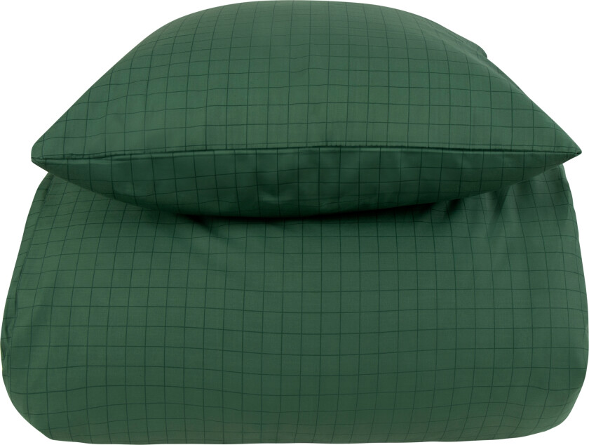 Sengetøy i 100% bomull - 140x220 cm - Grønnrutete sengesett - Nordstrand Home dynebetræk