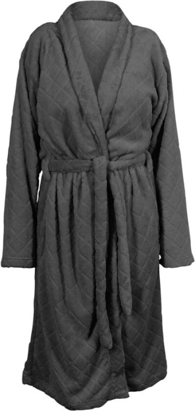 Morgenkåpe - Str. L/XL - Antrasittgrå - Myk korallfleece badekåpe - Borg Living