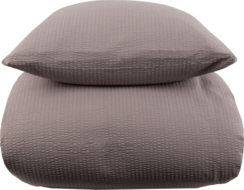 Kreppet sengetøy 140x220 cm - Grått sengesett 100% bomullskrepp - By Night sengetøy