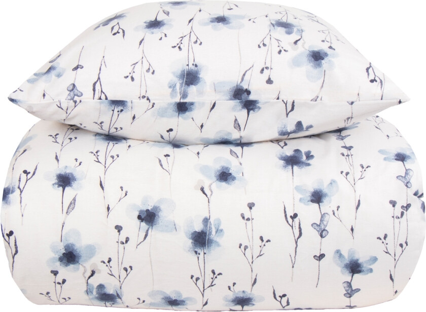 Sengetøy av flanell - 140x220 cm - Blomstrete sengetøy - 100% bomullsflanell - By Night sengesett