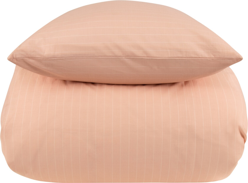 Sengetøy 100% bomull - 140x220 cm - Rosa stripete sengesett - Nordstrand Home dynetrekk