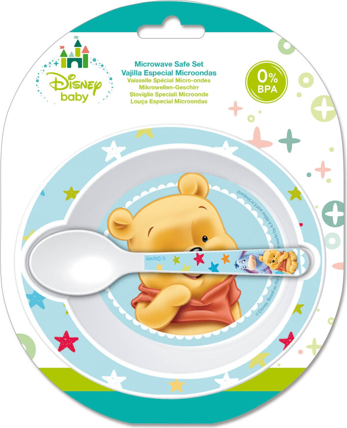 Ole Brumm i blått barneservise - Spisesett i 2 deler til barn - Ole Brumm