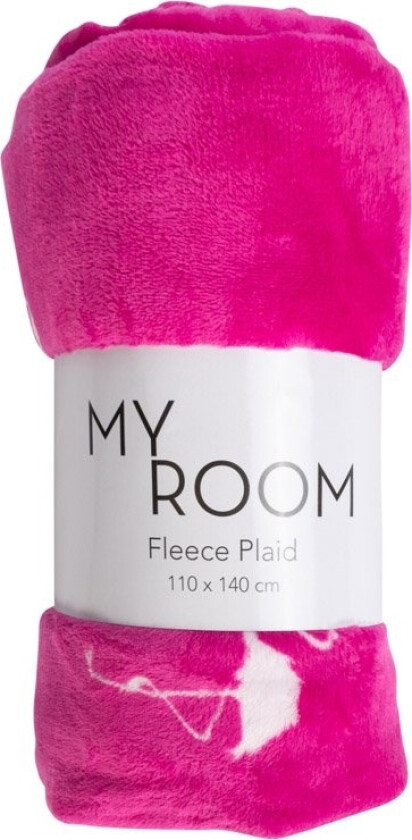 Barneteppe - Rosa flamingo - 110x140 cm - Mykt og deilig fleeceteppe - Borg living