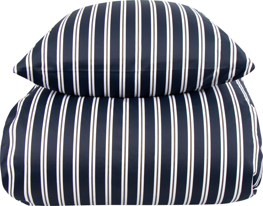 Stripete sengetøy 150x210 cm - 100 % myk bomullssateng - Stripe blå - By Night sengesett