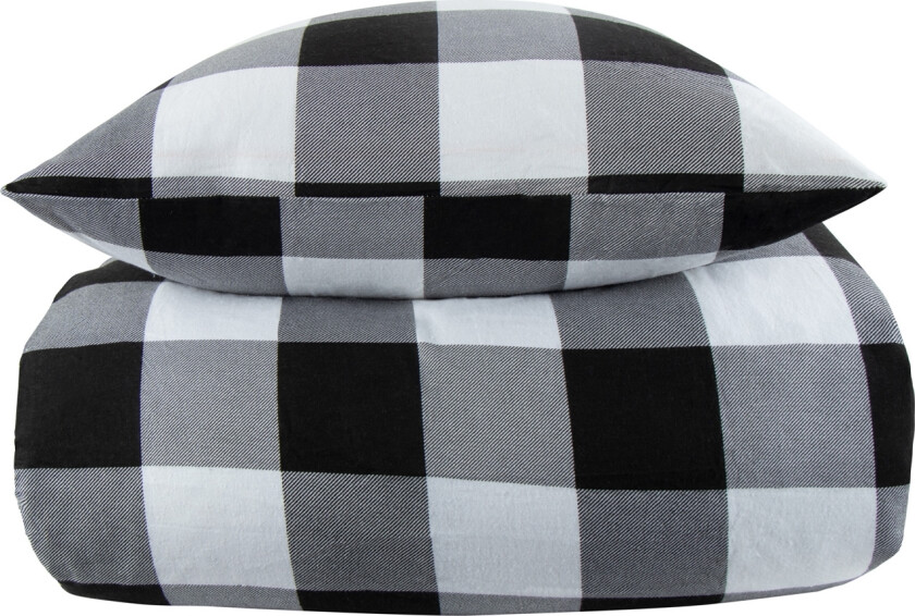 Sengetøy av flanell 140x200 cm - Rutete sengetøy - 100% bomullsflanell - By Night sengesett