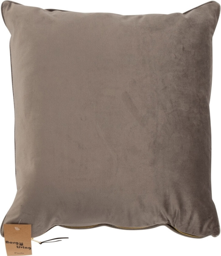 Pyntepute - 45x45 cm - Ensfarget grå - Velur - Borg Living