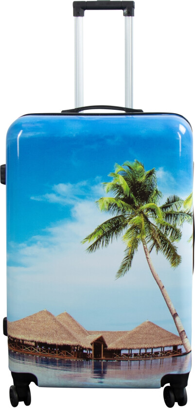 Stor koffert - Hardcase koffert med motiv - Strand og palmer - Eksklusiv lettvektskoffert