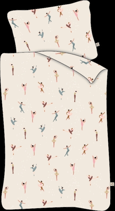 Sengetøy til baby 70x100 cm - Hvit med ballettdanser - Sengesett i 100% bomull