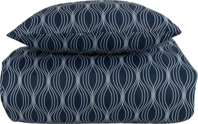 Sengetøy 140x220 cm - Wave blått sengesett - In Style sengetøy i mikrofiber