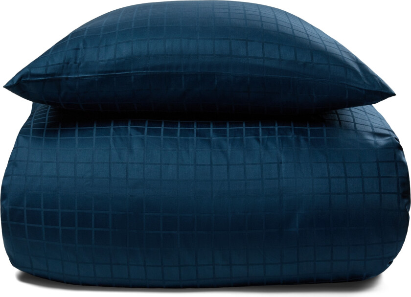 Økologisk sengetøy - 140x200 cm - GOTS-sertifisert sengetøy - Blått sengesett i 100% bomullssateng fra By Borg