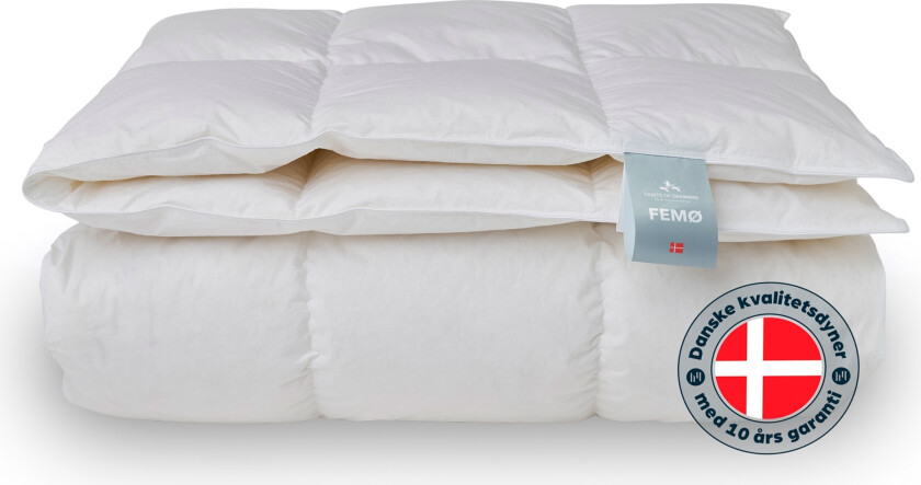 Dobbeltdyne 240x220 cm - Moskusdun dyne - Femø-dynen - Helårs dyne king size - Quilts of Denmark