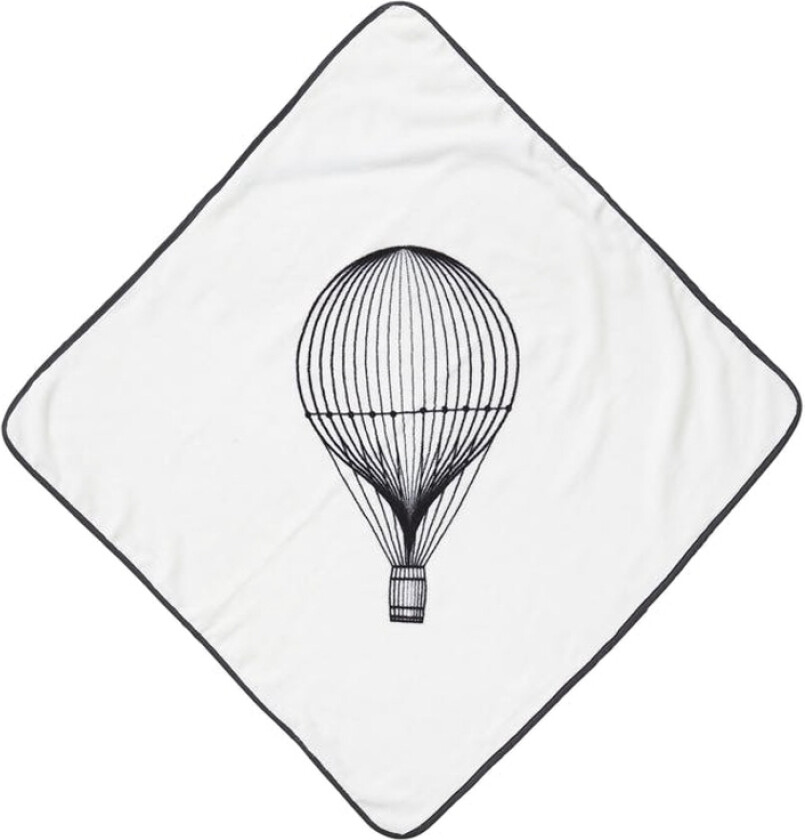 Badehåndklær - Hvit med motiv av luftballong - 70x70 cm - 100% økologisk bomull
