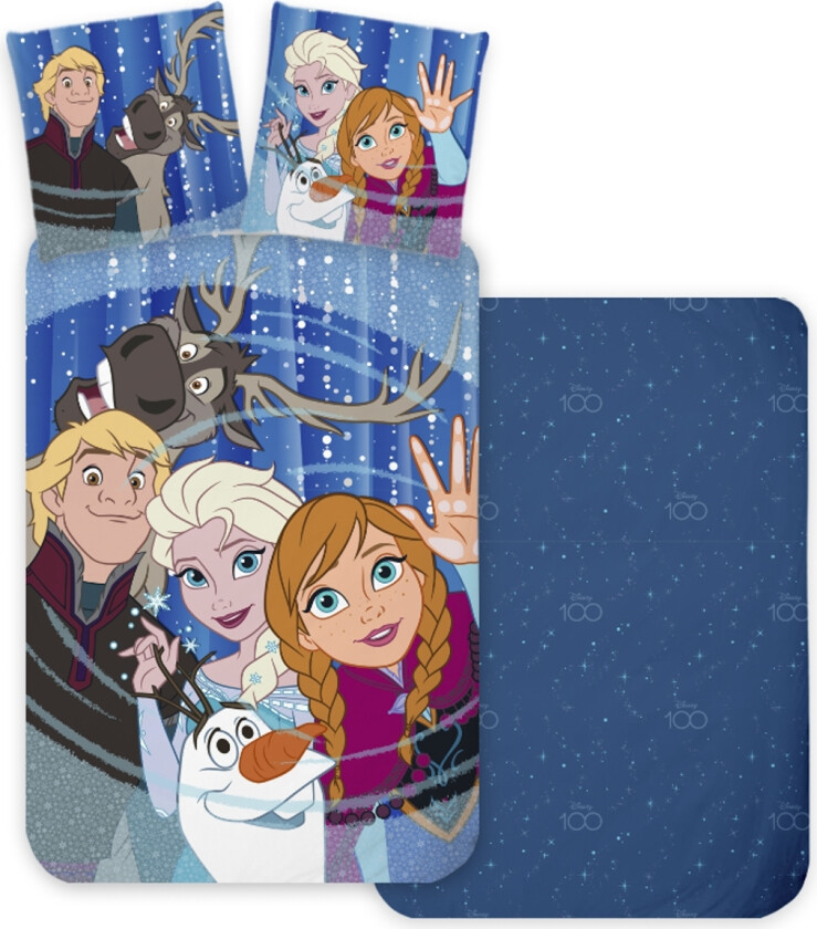 Frost 2 sengetøy til junior 100x140 cm - Anna og Elsa - 100% bomull sengesett Frozen