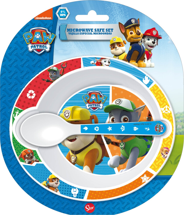 Paw Patrol barneservise - Spisesett i 2 deler for barn - Rocky og Rubble