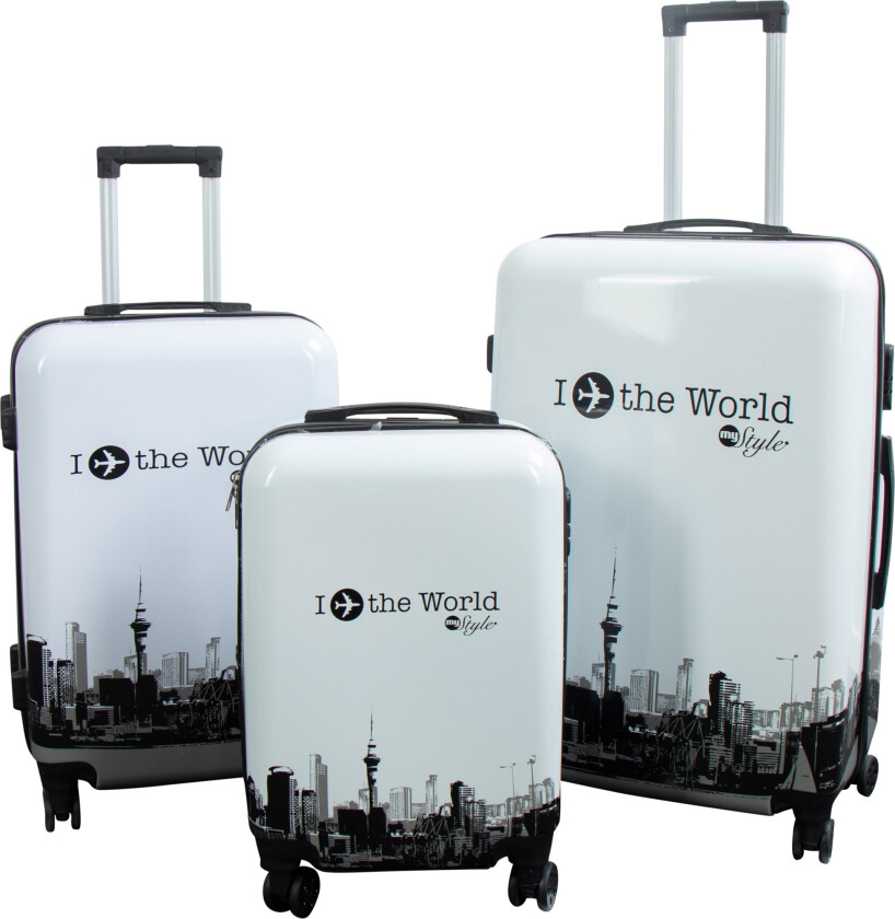 Koffertsett – I Love The World hardcase koffert – Eksklusiv reisekoffert