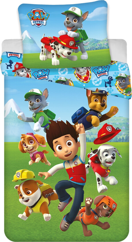 Paw Patrol sengetøy - 140x200 cm - Vendbart design - Sengesett i 100% bomull