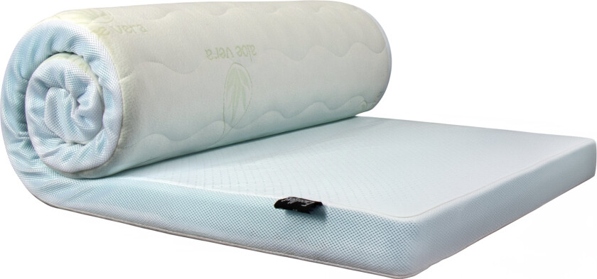 Overmadrass 7 soner 90x200 cm - Høyde 7 cm - Antibakterielt trekk med aloe vera - Memory foam overmadrass til enkeltseng - By Borg