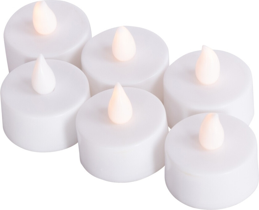 6 stk. LED telys med blinkende flamme