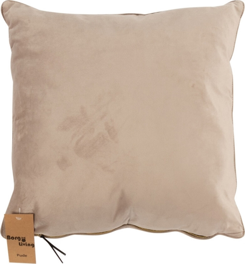 Pyntepute - 45x45 cm - Ensfarget lys grå - Velur - Borg Living