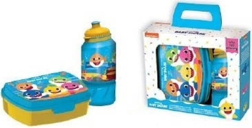Baby Shark matboks og drikkeflaske - 2-delt matbokssett til barn - Baby Shark