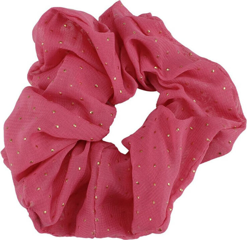 Scrunchie Pink med Guld Dots (U)