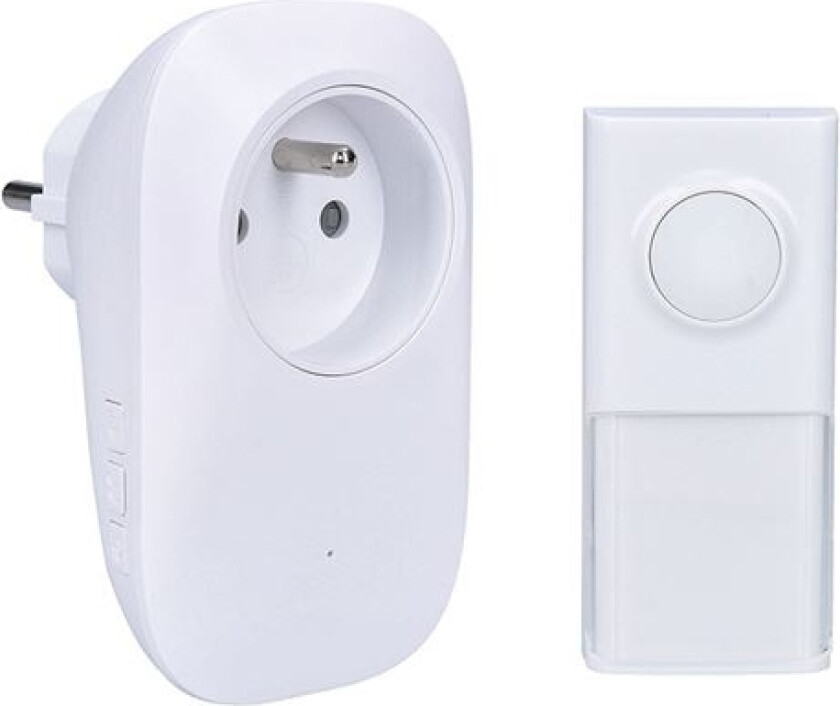 Wireless Doorbell With Power Socket, 250M, White, Learning Code