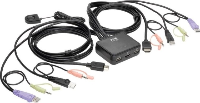 Przecznik Eaton Eaton Tripp Lite Series 2-Port Usb/Hd Cable Kvm Switch With Audio/Video, Cables And Usb Peripheral Sharing - Kvm-/Audio-/Usb-Switch