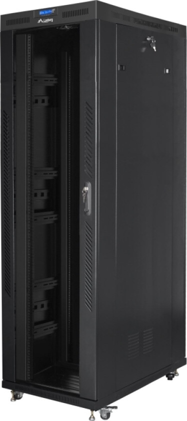 Lanberg - Rack Skap - Med 4 Kjølevifter, Display - Svart, Ral 9004 - 42U - 19"