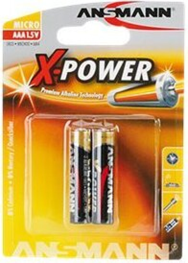 Ansmann X-Power Micro Aaa - Batteri 2 X Aaa - Alkalisk