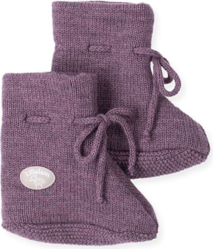 Lillelam Babytøfler Ull classic Plomme
