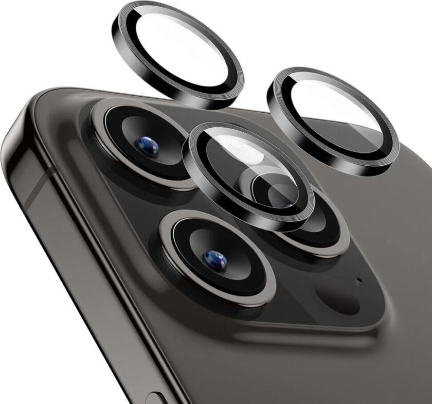 iPhone 16 Pro / 16 Pro Max ESR Beskyttelsesglass til Kameralinser - Gjennomsiktig / svart