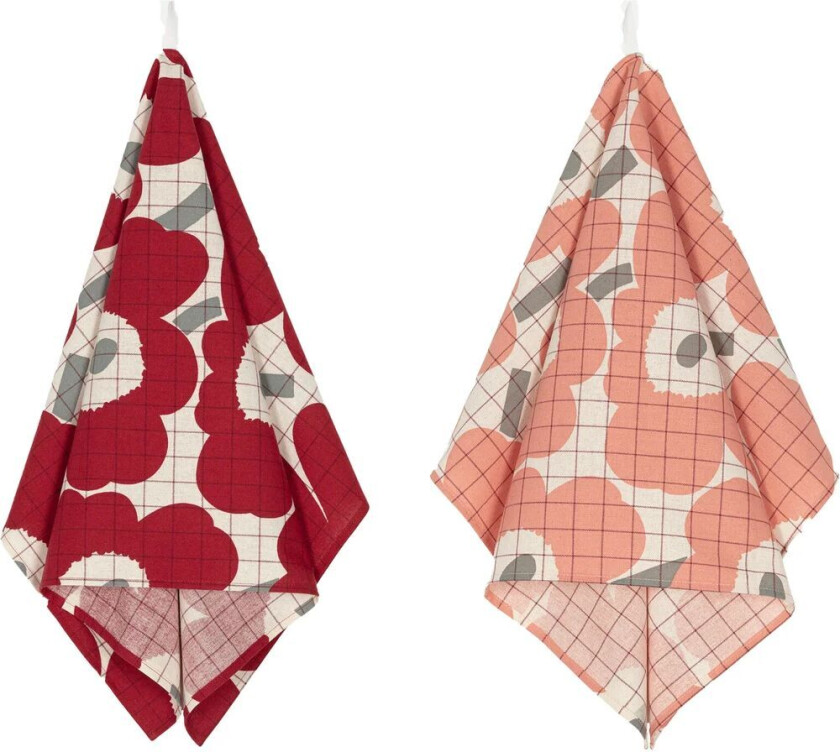 Pieni Unikko kjøkkenhåndkle 2-pack Rose-grey