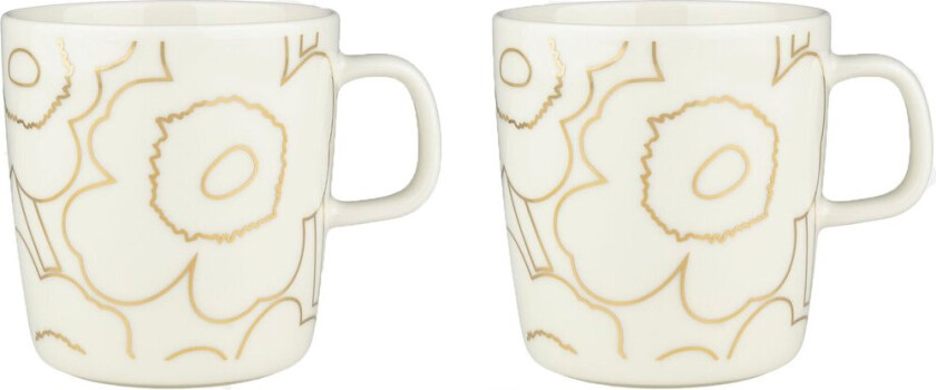 Piirto Unikko krus 4 dl 2-pakning White-gold