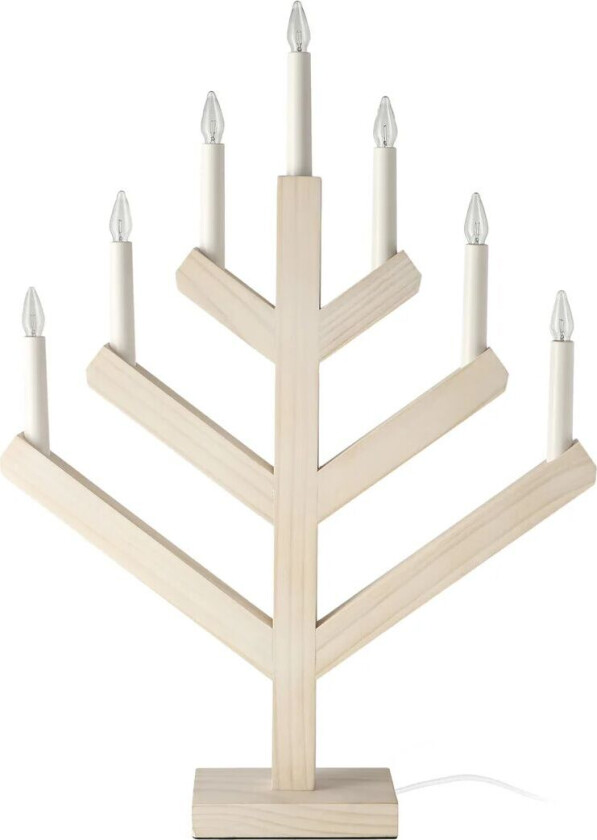 Pine adventslysestake 62 cm Hvitlasert