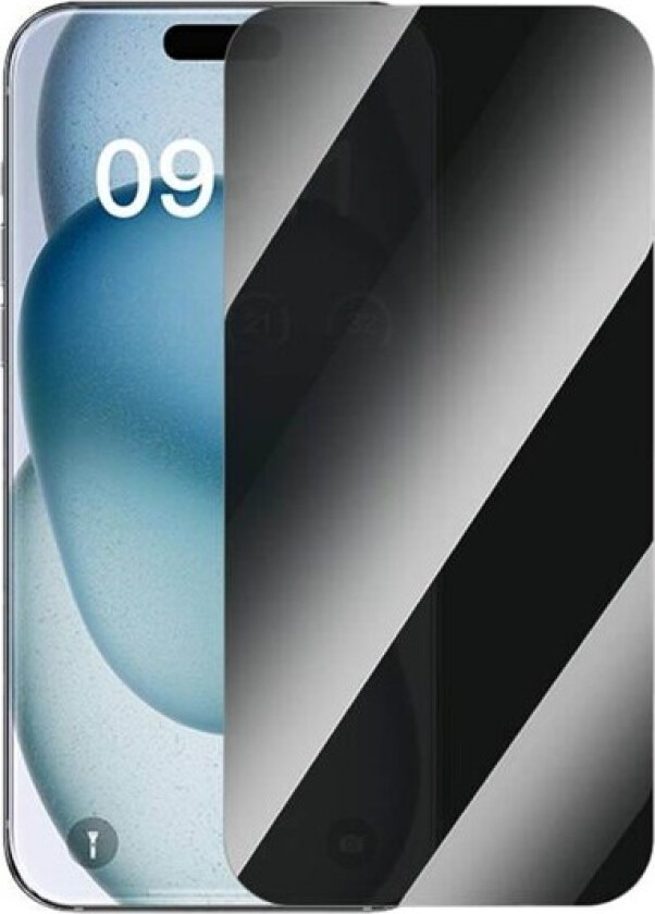 Superior privacy tempered glass for iPhone 15 x2 + cleaning kit and EasyStick (transparent)
