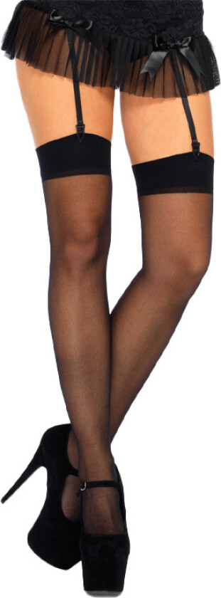 Leg Avenue - Sheer Stay-Up Strømper (Plus size) - One Size