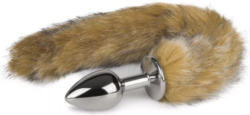 Brun Revehale m/ Analplugg i Sølv