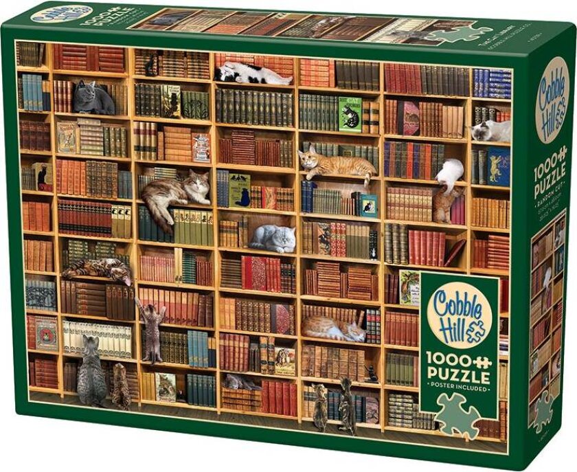 Puslespill 1000 Cat Library Cobble Hill