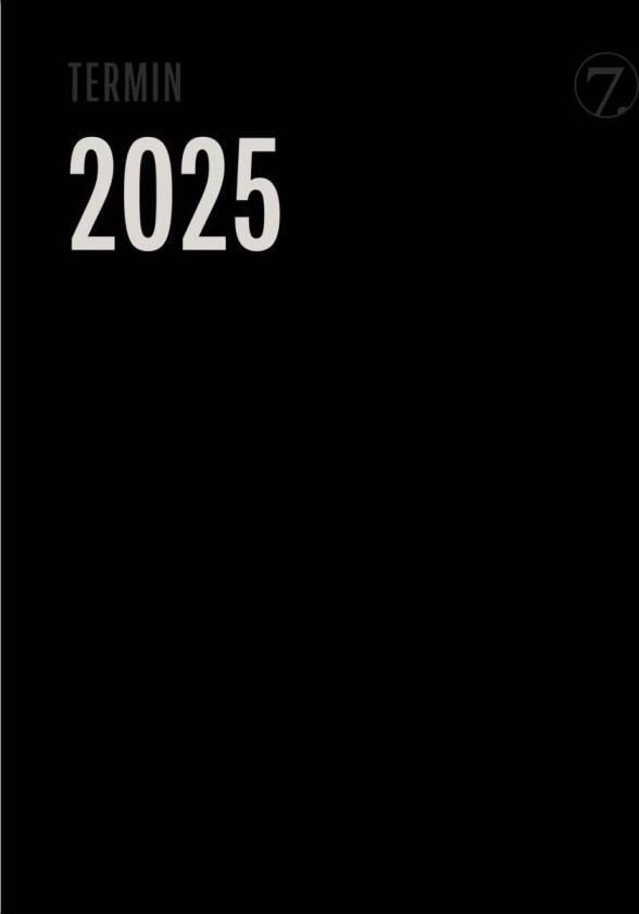 Kalender 2025 7.Sans Termin Trend. Sort Innbundet