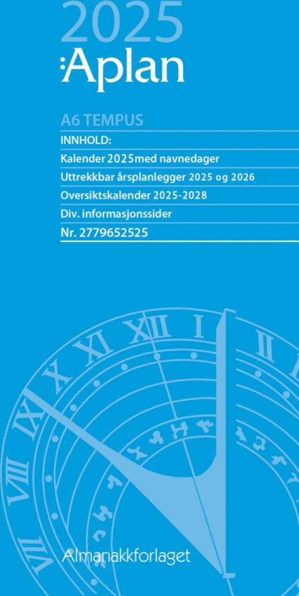 Kalender 2025 Aplan A6 Tempus Dag Årssett