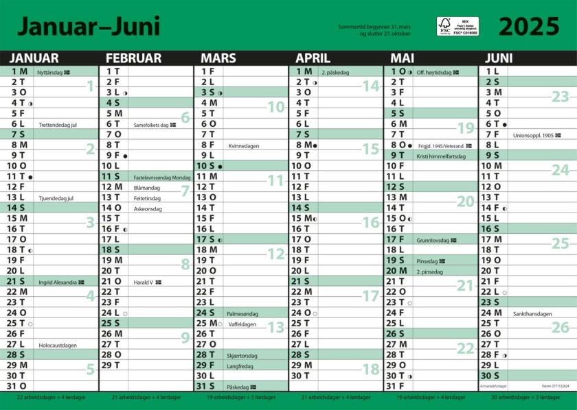Kalender 2025 7.Sans Kontor Enkel A3 Lin