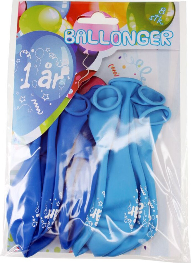 Ballonger 1år 8pk blå
