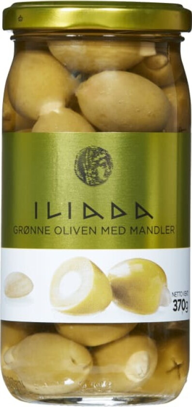 Oliven Grønn m/Mandel 370g Iliada