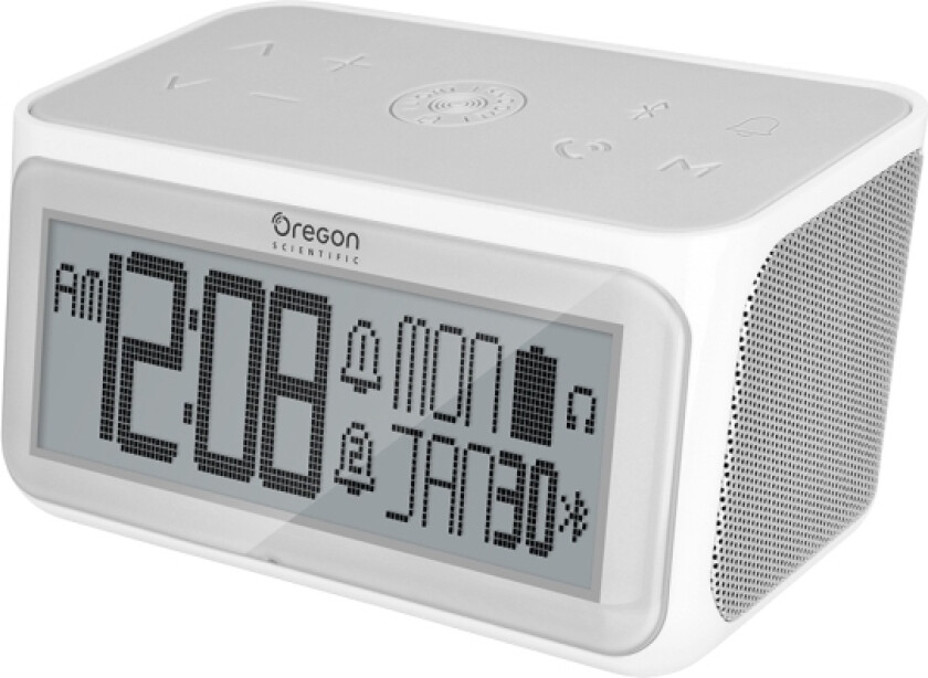 Ra389, Digital Vekkerklokke, Rektangel, Grå, Hvit, Plast, Knapper, Analog