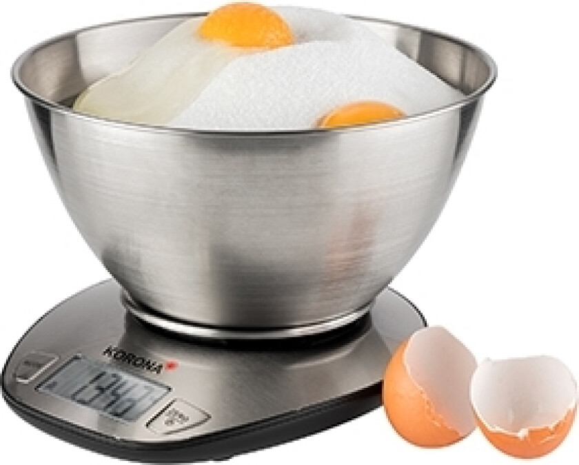 75880, Elektronisk Kjøkkenvekt, 5 Kg, 1 G, Rustfritt Stål, Countertop, Rund