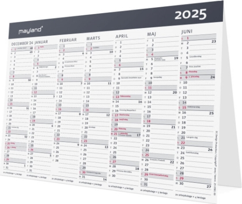 Kontor Styrekalender Moderne A5 2025
