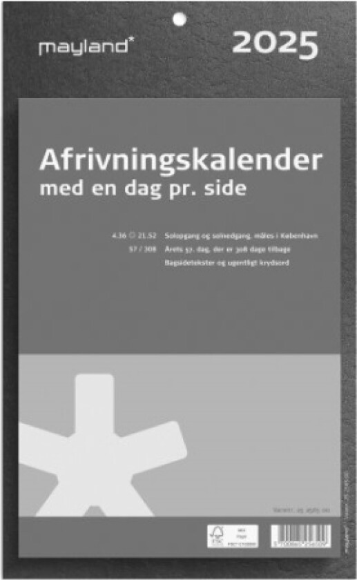 Kæmpeafrivningskalender M/Bagsidetekst Genbrugskarton 2025