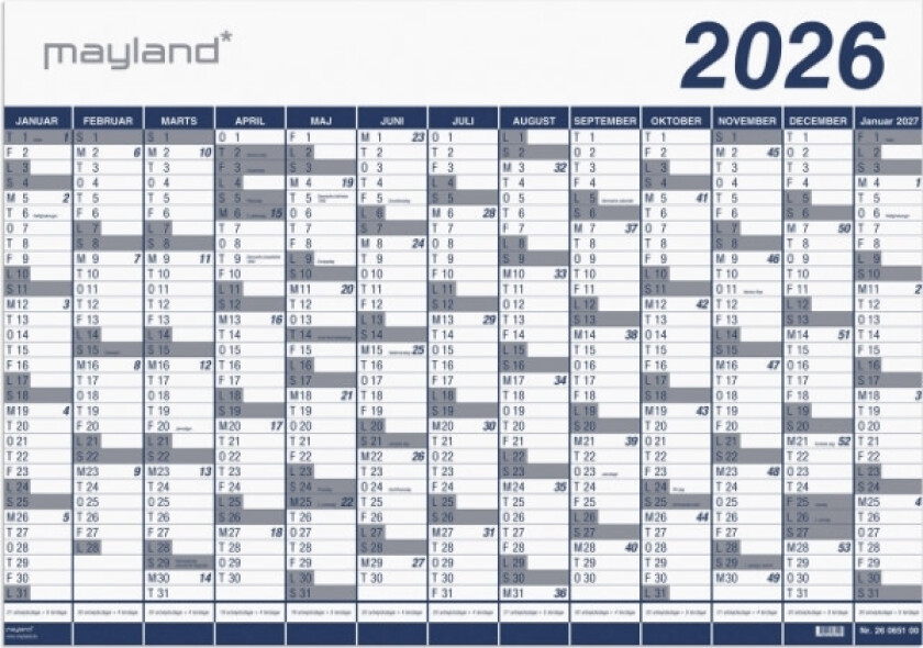 Kæmpekalender 1X13 Mdr. Pp-Plast Rør 2026